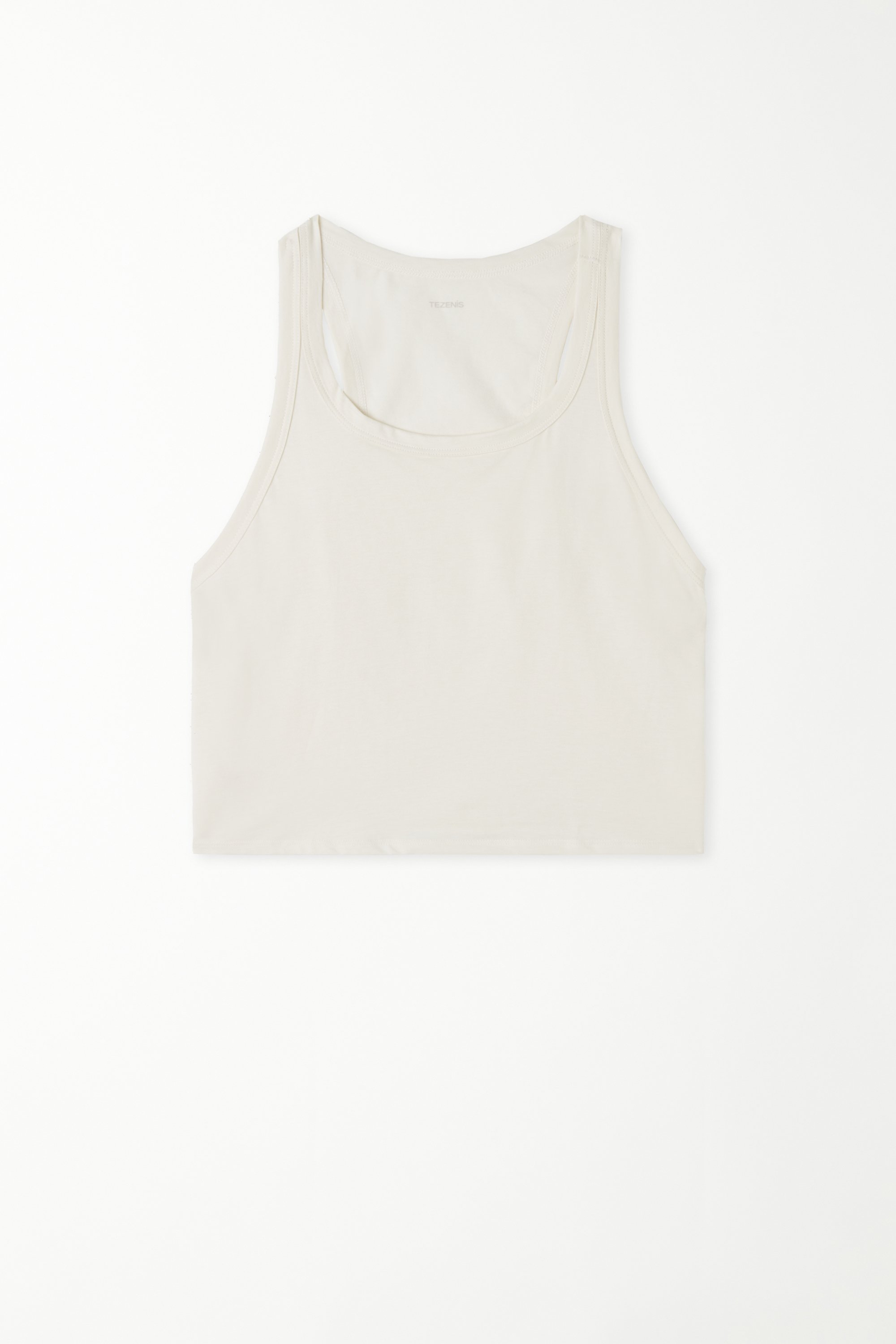Cropped Cotton Halter Tank Top