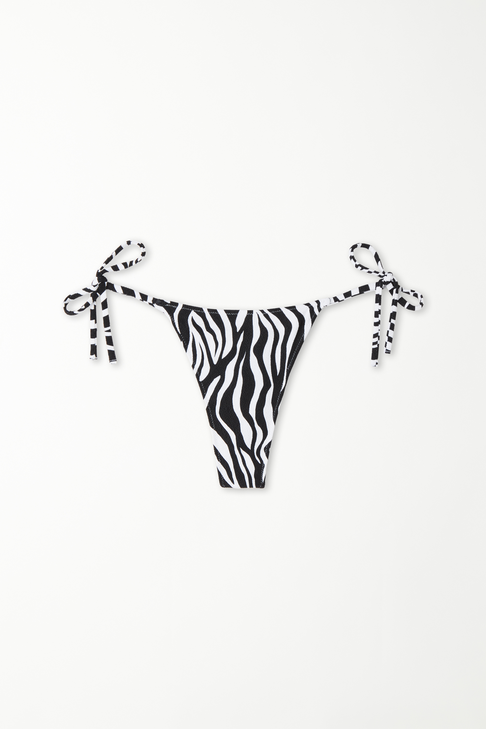 Timeless Zebra-Print String Thong Bikini Bottoms
