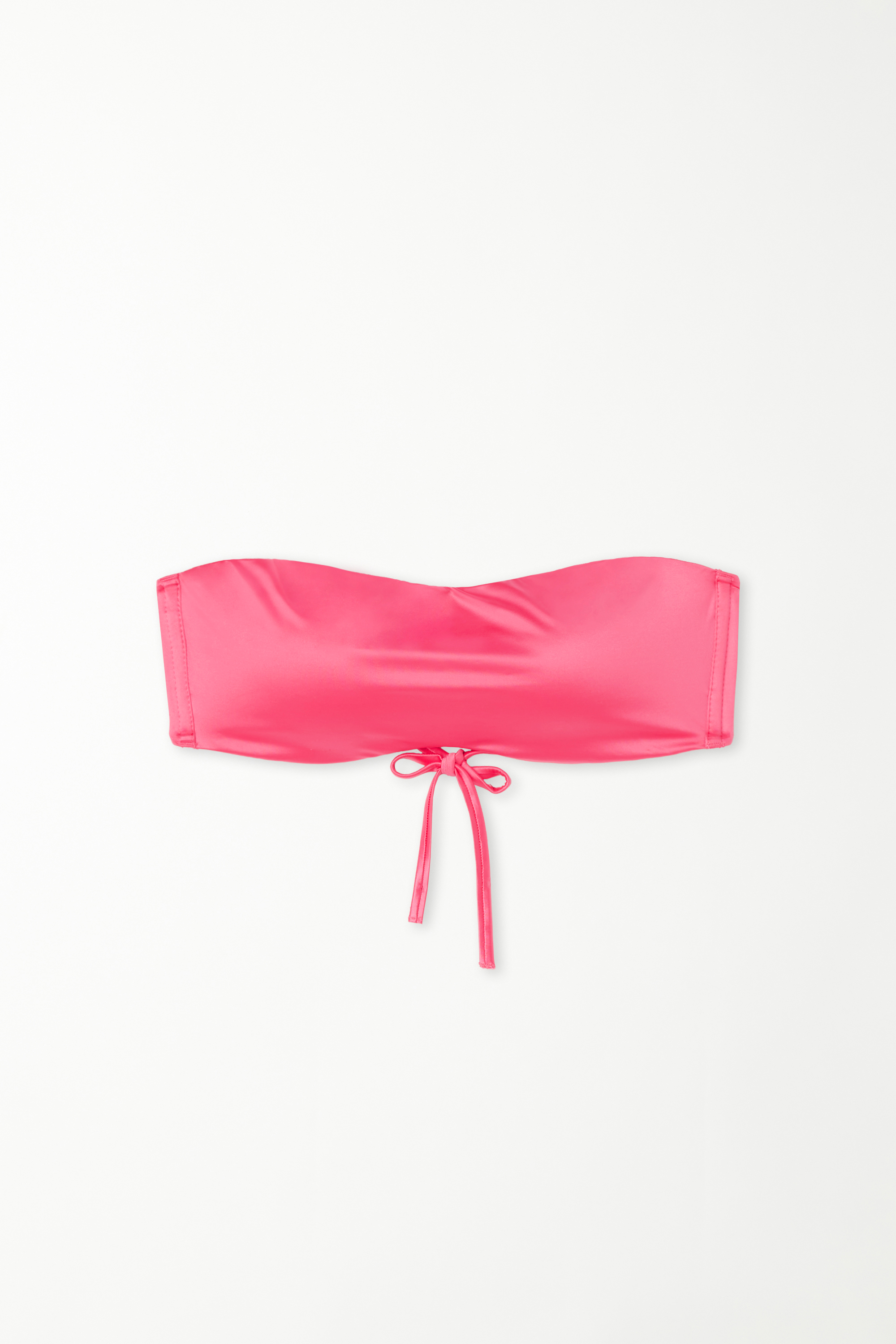 Bandeau-Bikinioberteil mit herausnehmbaren Polstern Shiny in sommerlichem Rosa