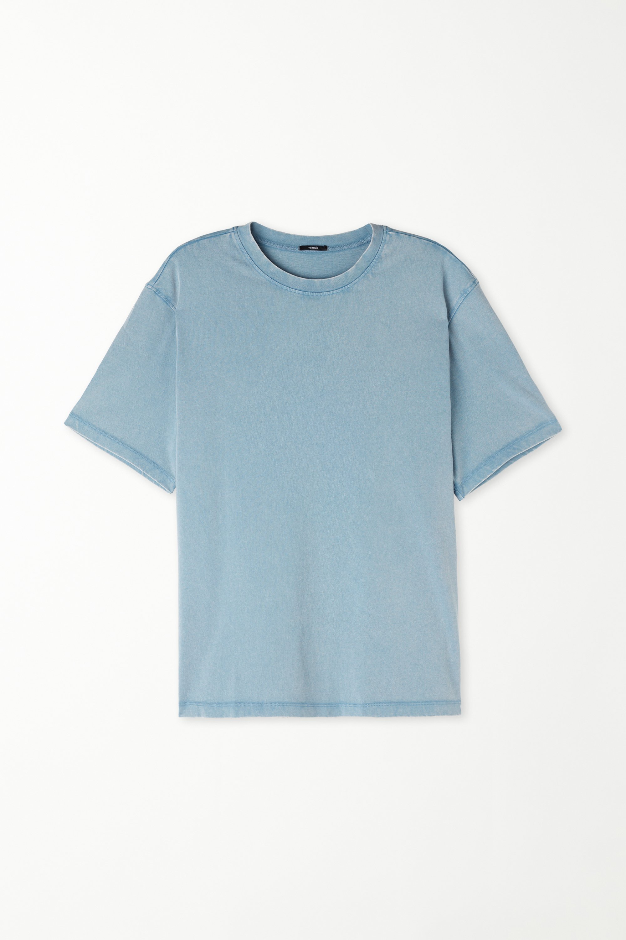 T-Shirt Στρογγυλή Λαιμόκοψη Βαμβακερό Πετροπλυμένο