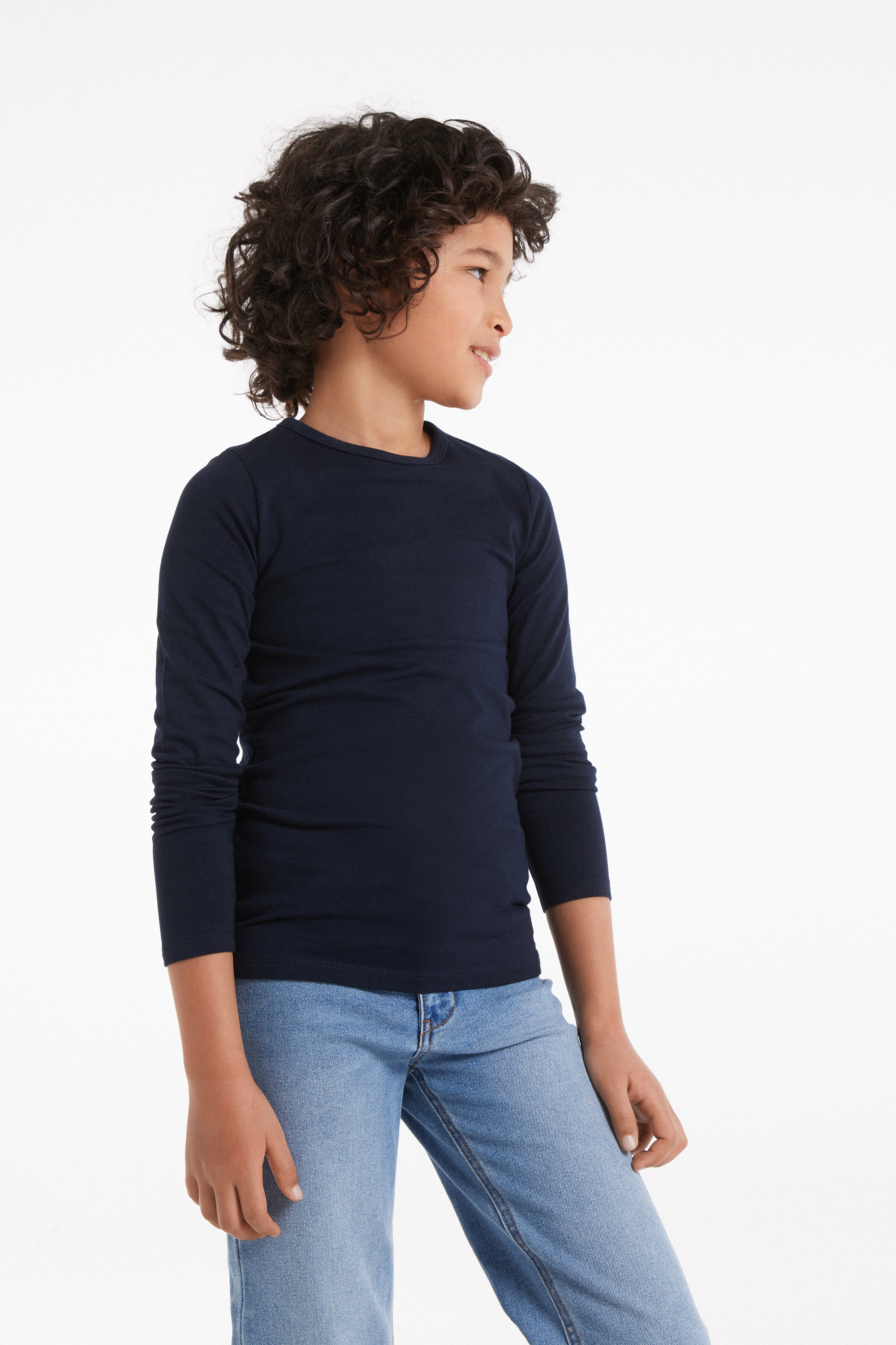 Βαμβακερή Thermal Μακρυμάνικη Μπλούζα με Στρογγυλή Λαιμόκοψη για Παιδιά Unisex