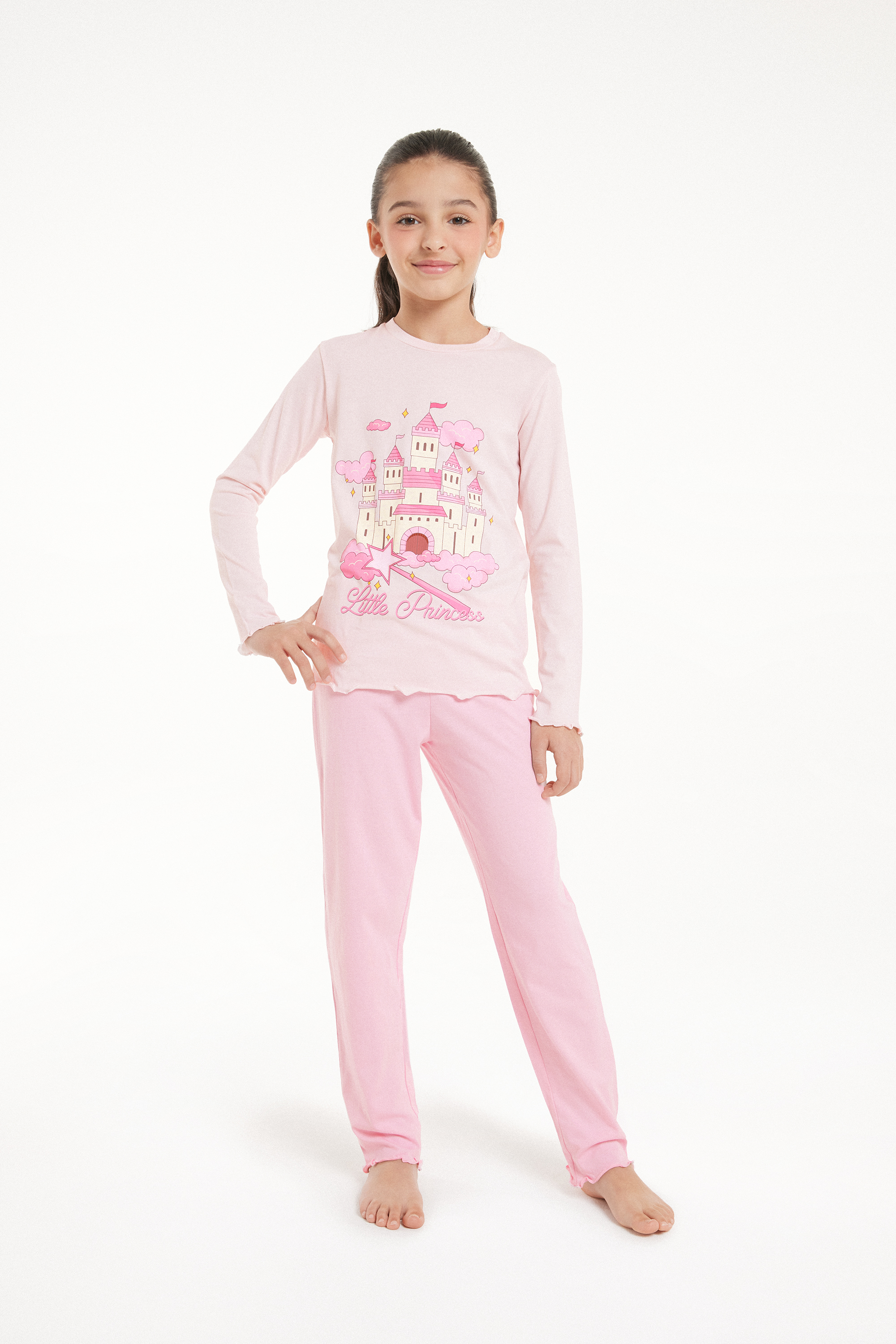 Pijama Comprido em Algodão Estampado «Little Princess»