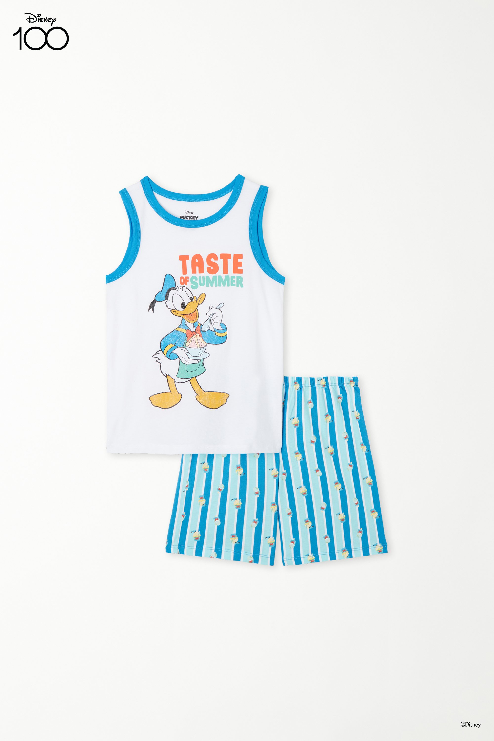 Pijama Corto de Algodón con Estampado Disney para Niño
