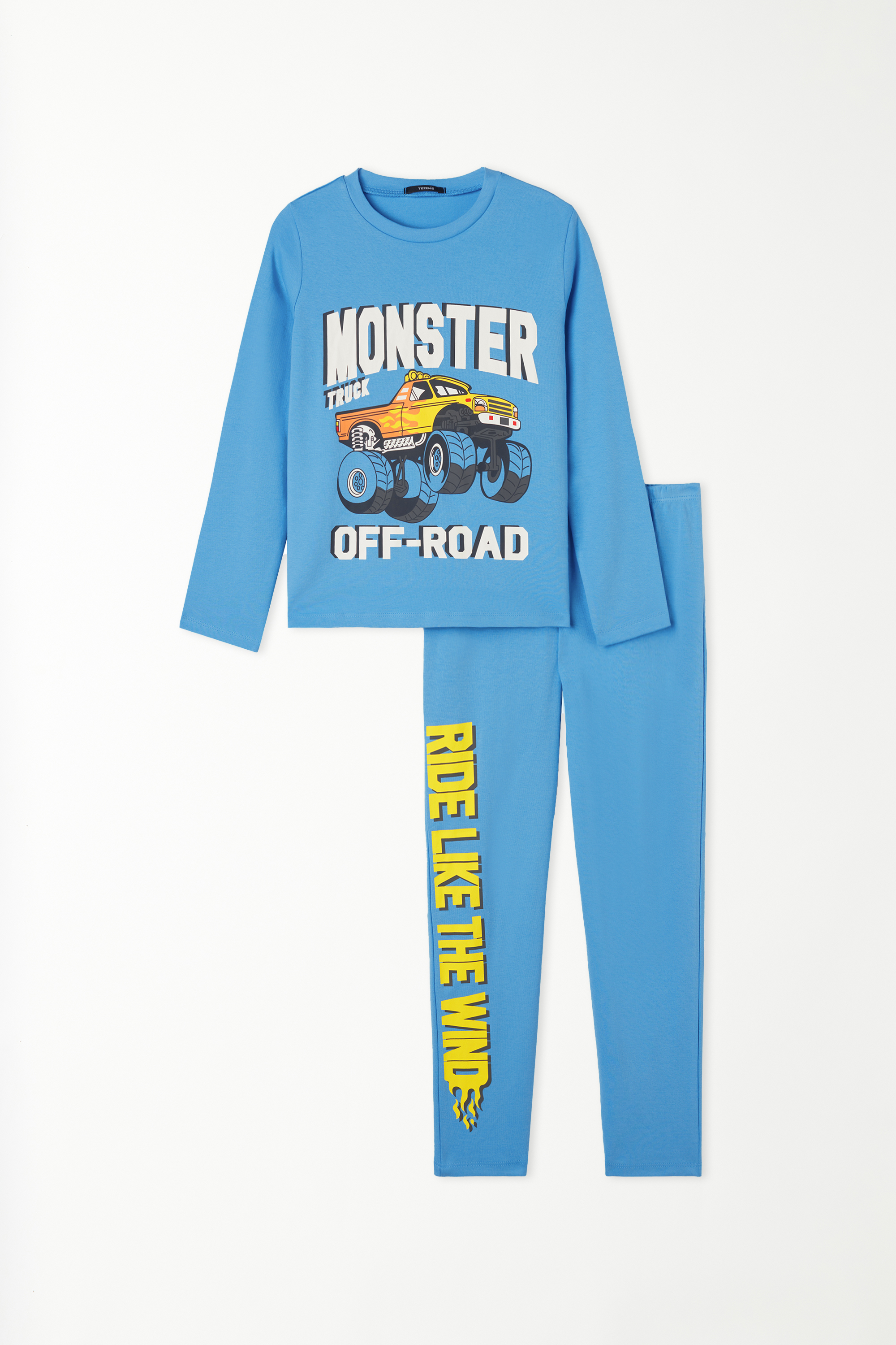Pijama Comprido Menino Algodão Grosso Estampado "Monster"