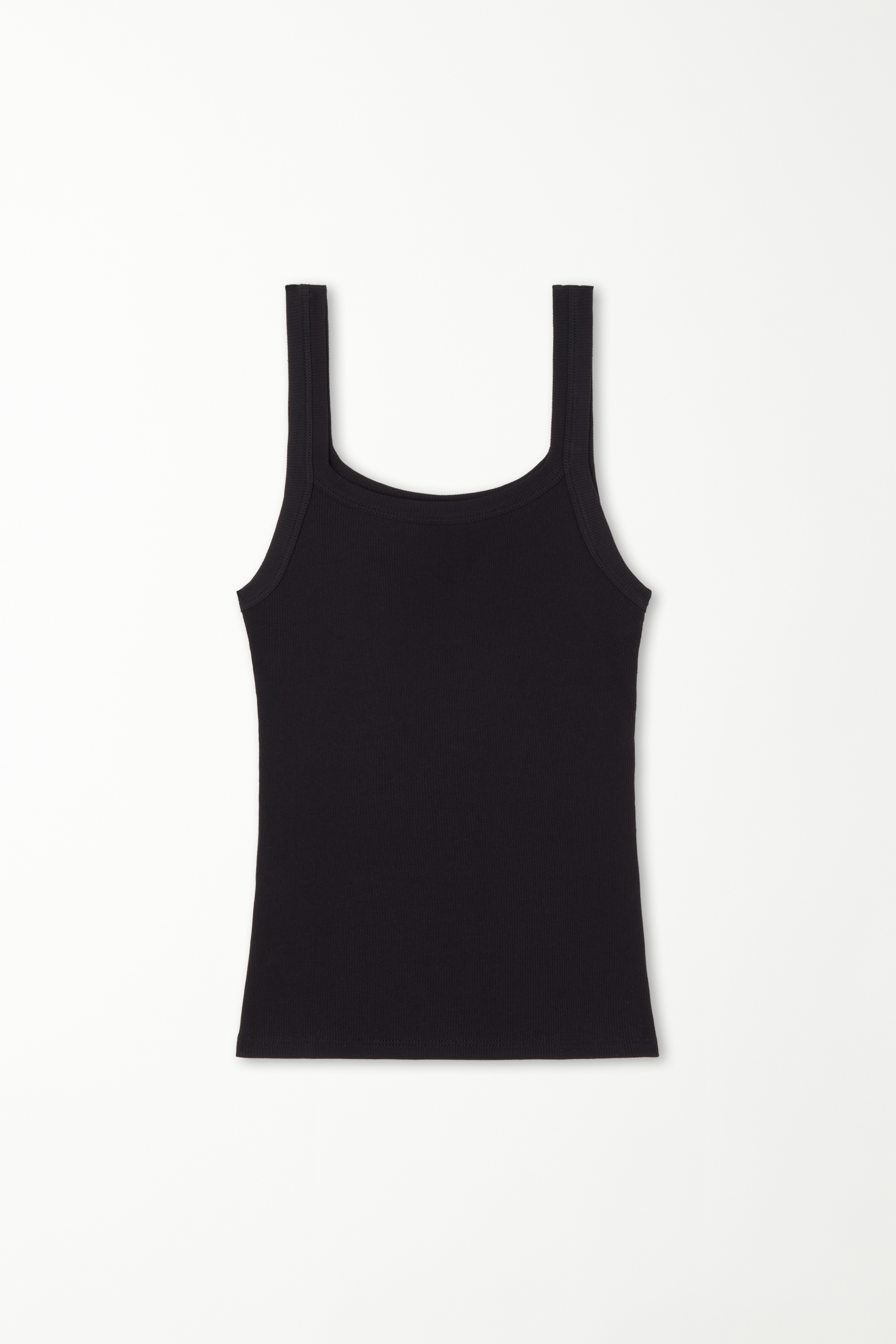 Ribbed Cotton Square-Neck Tank Top