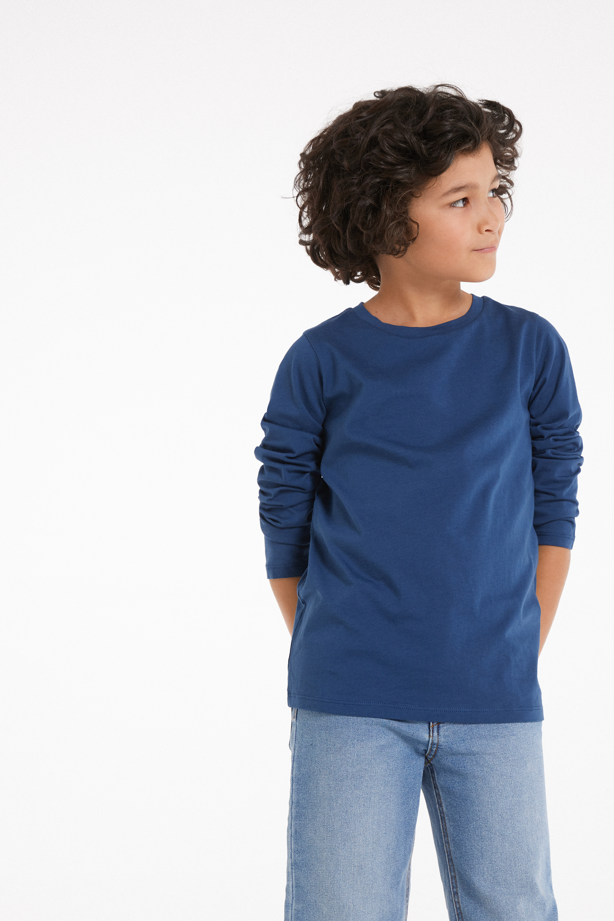 Μακρυμάνικη Παιδική Βαμβακερή Μπλούζα Basic Unisex