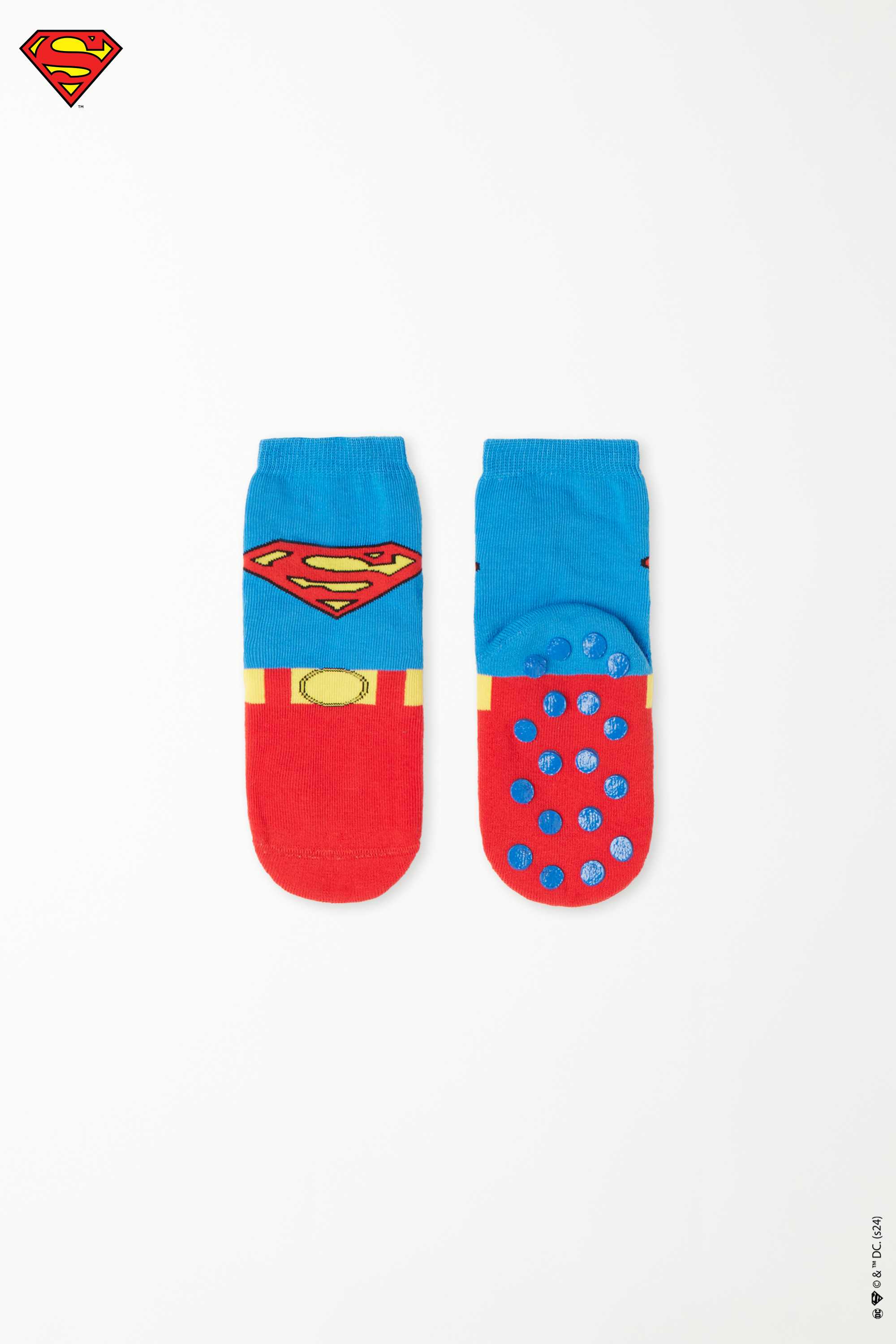 Calcetines Antideslizantes Cortos con Estampado Superman para Niño
