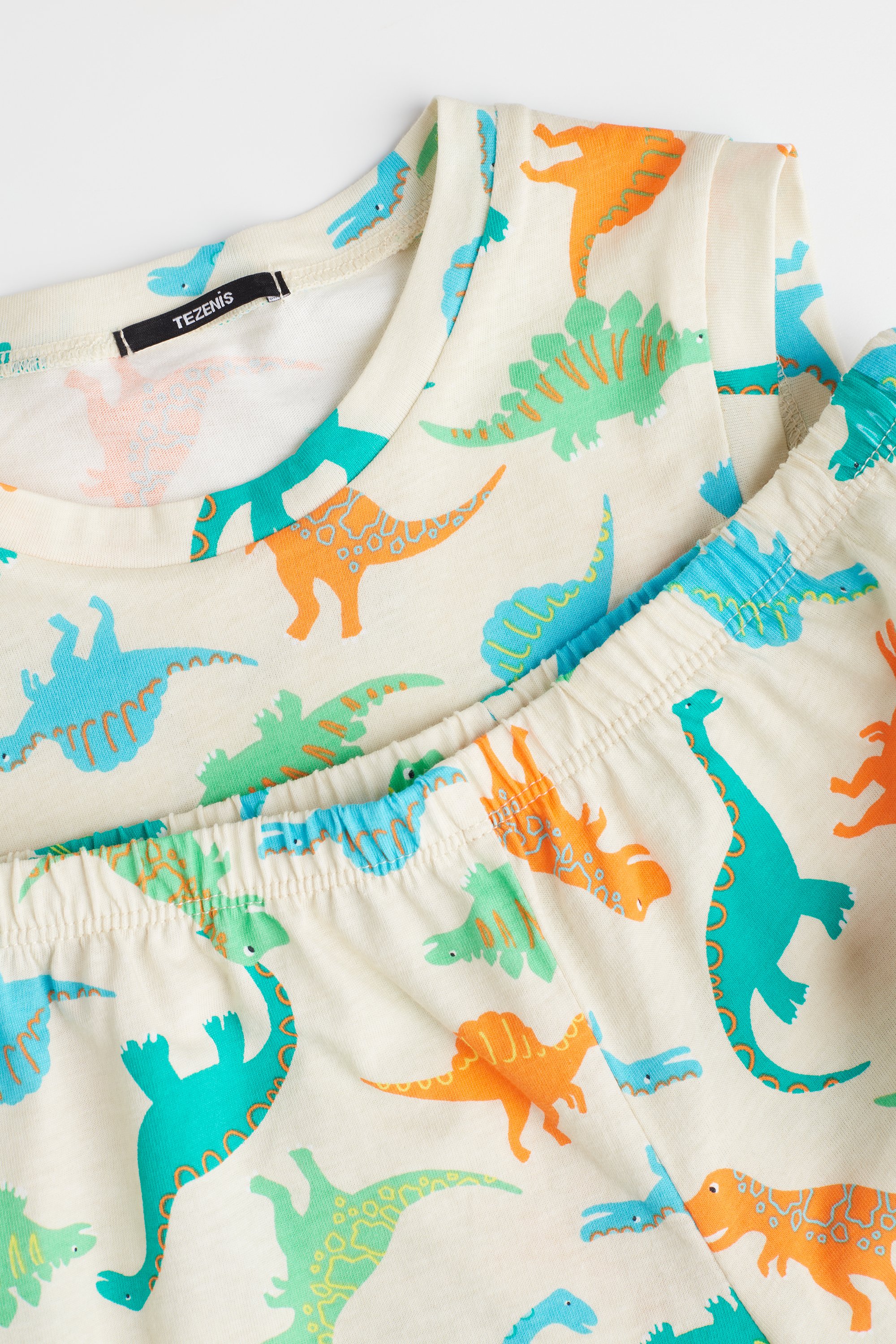 Kurzer Jungenpyjama aus Baumwolle mit Dinosaurierprint