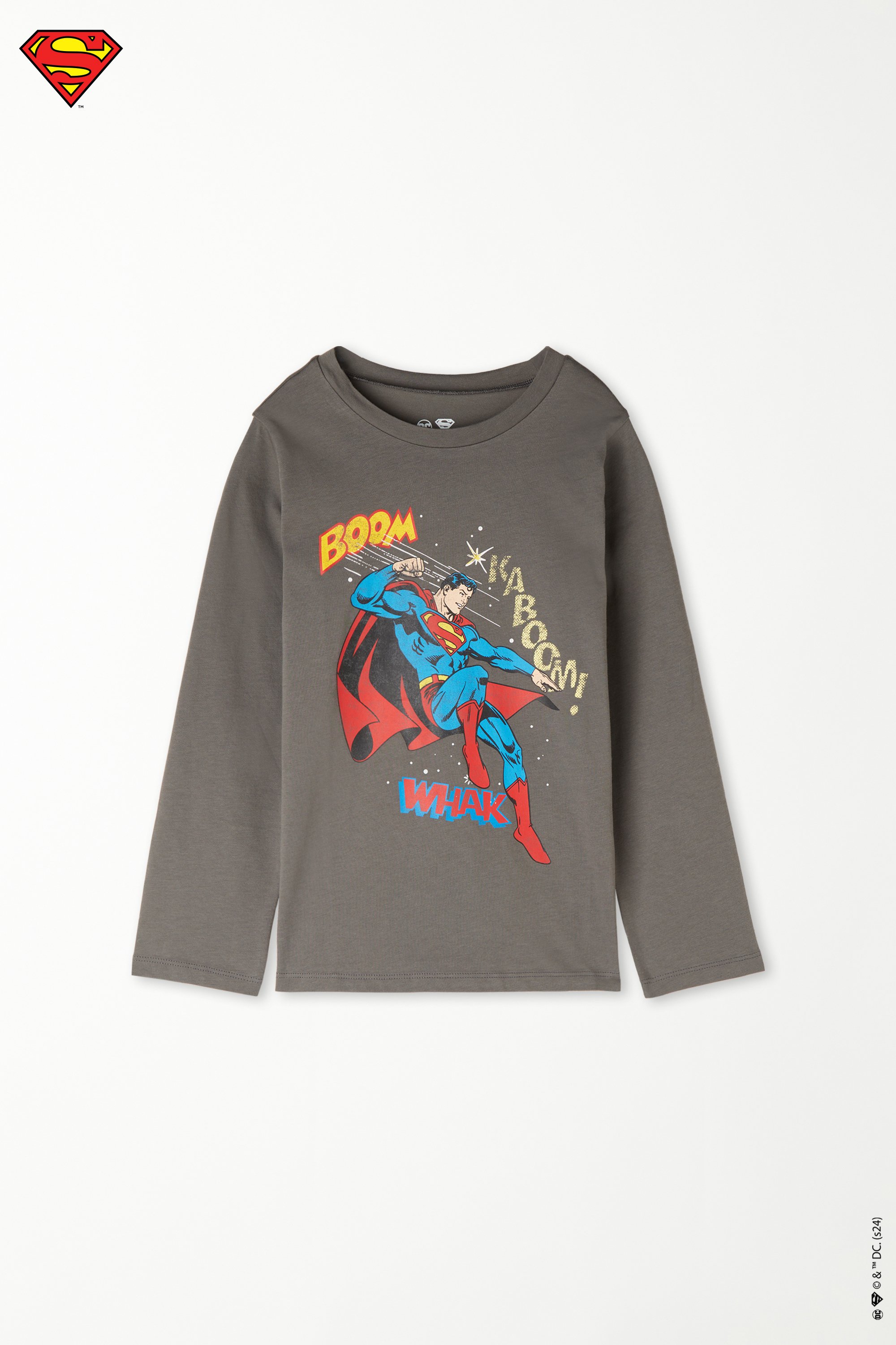 Camisola Manga Comprida Decote Redondo Estampado Superman Menino