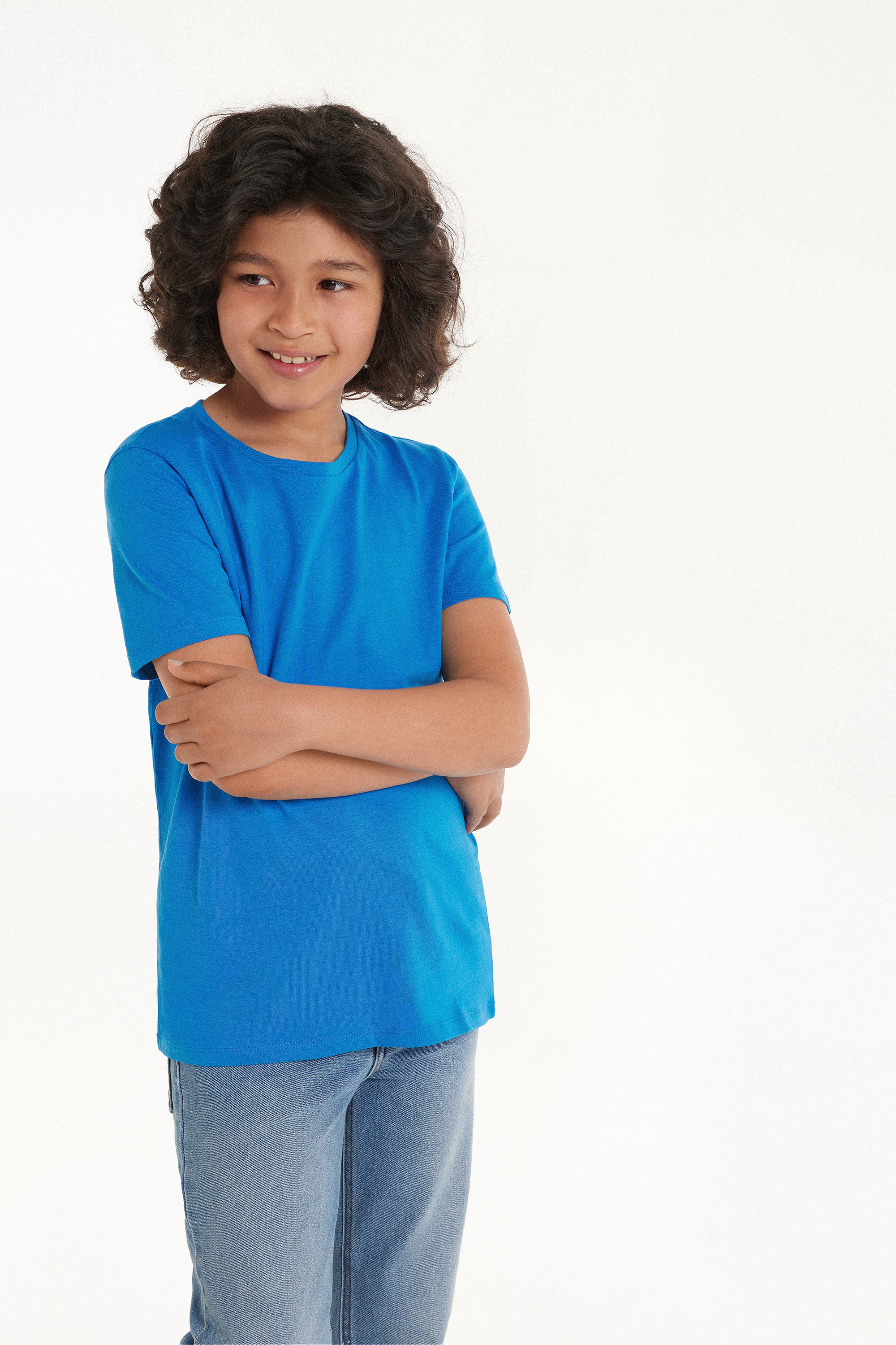 T-Shirt Básica Decote Redondo em 100% Algodão Criança Unissexo