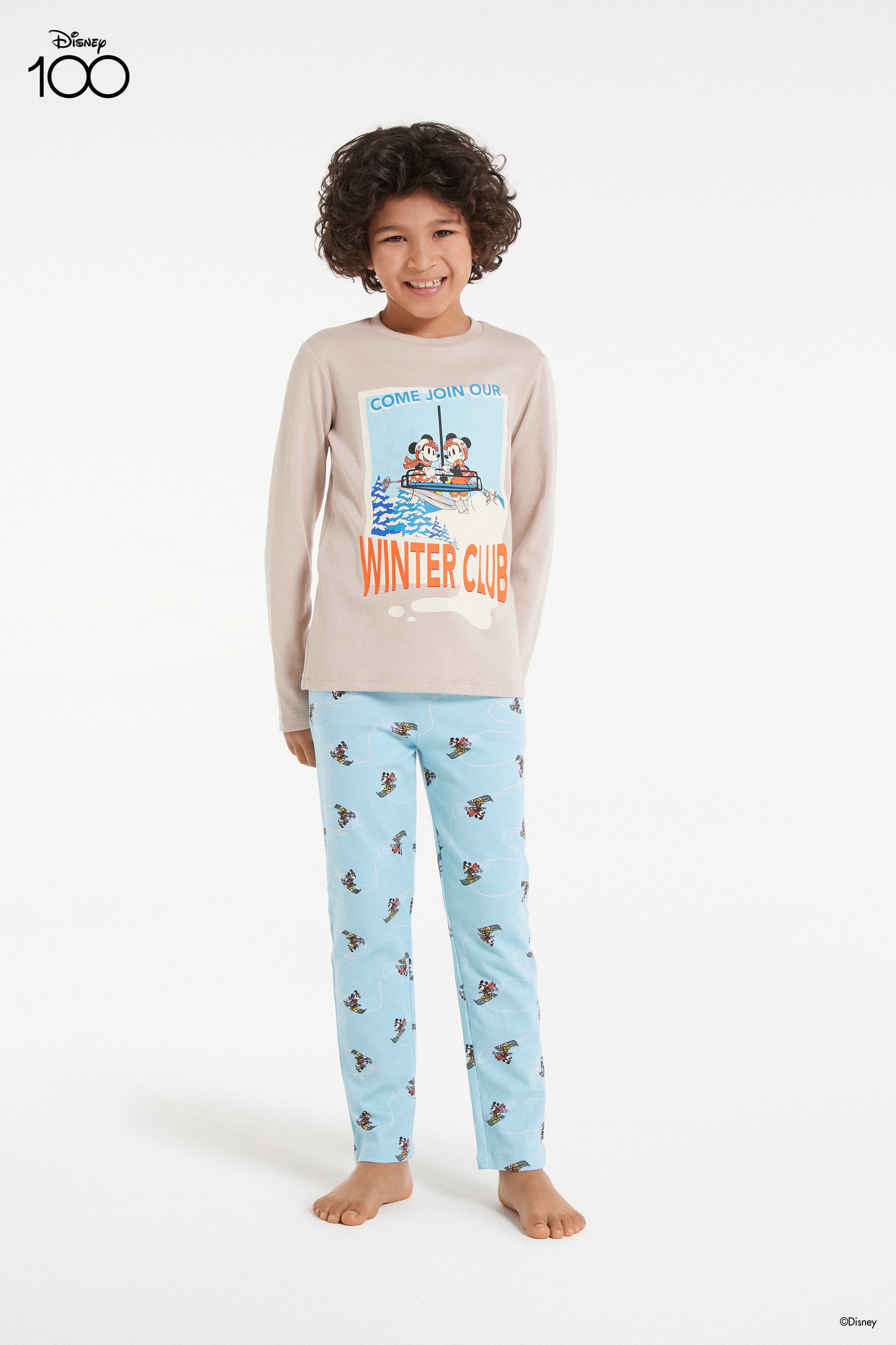 Pijama Largo de Algodón Grueso Disney Unisex para Niños