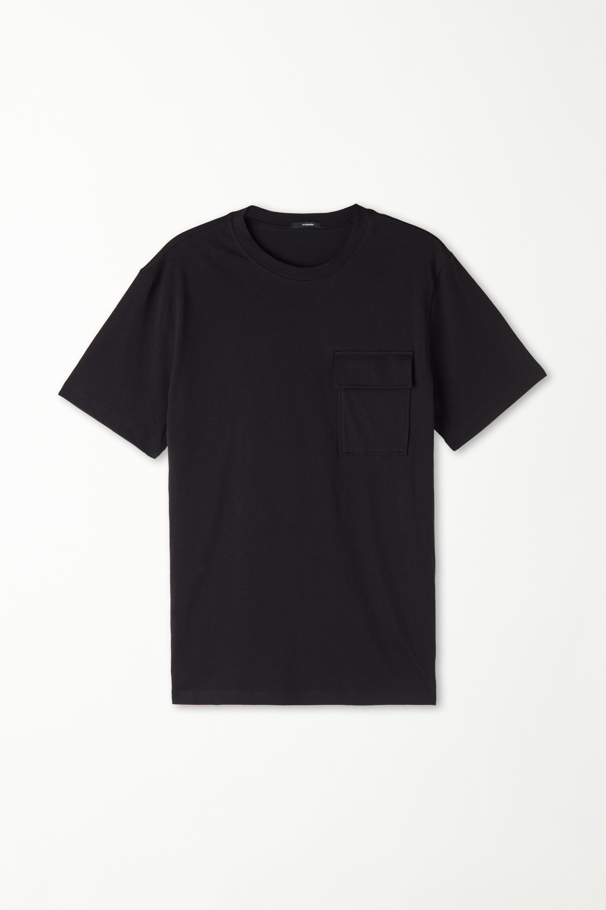 Crew-Neck Cotton Pocket T-Shirt