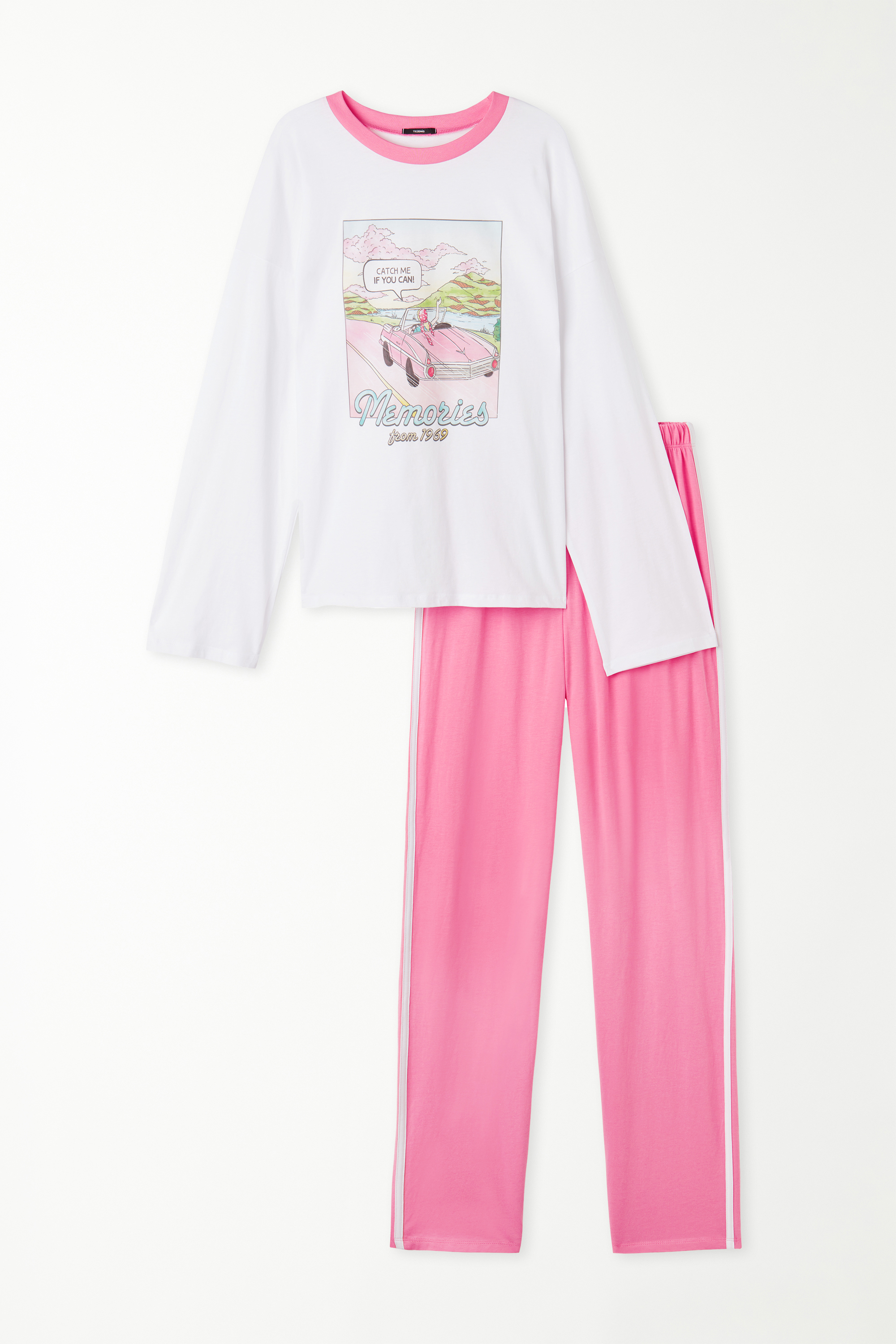 Pijama Comprido em Algodão Estampado "Memories"