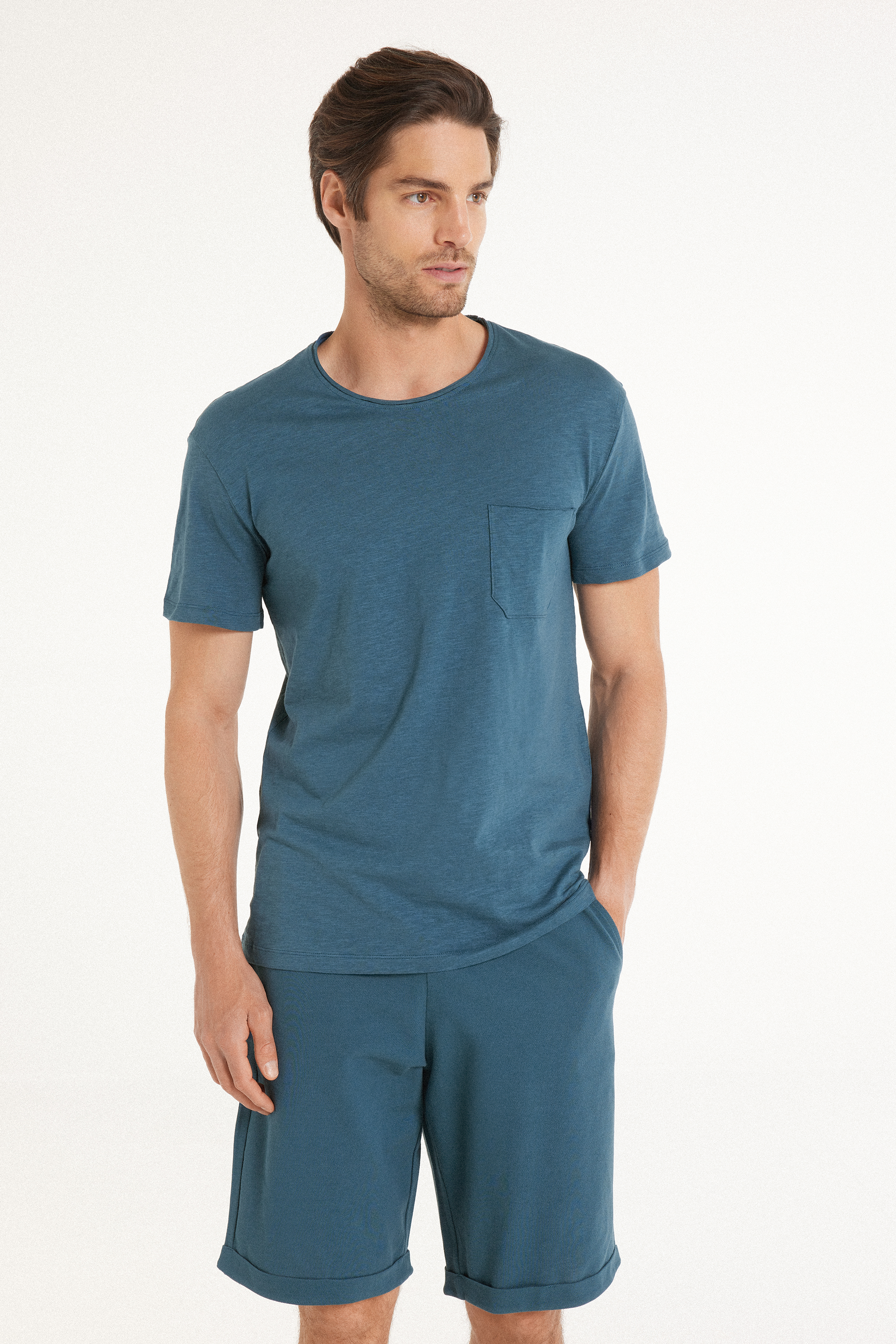 Cotton T-Shirt with Breast Pocket