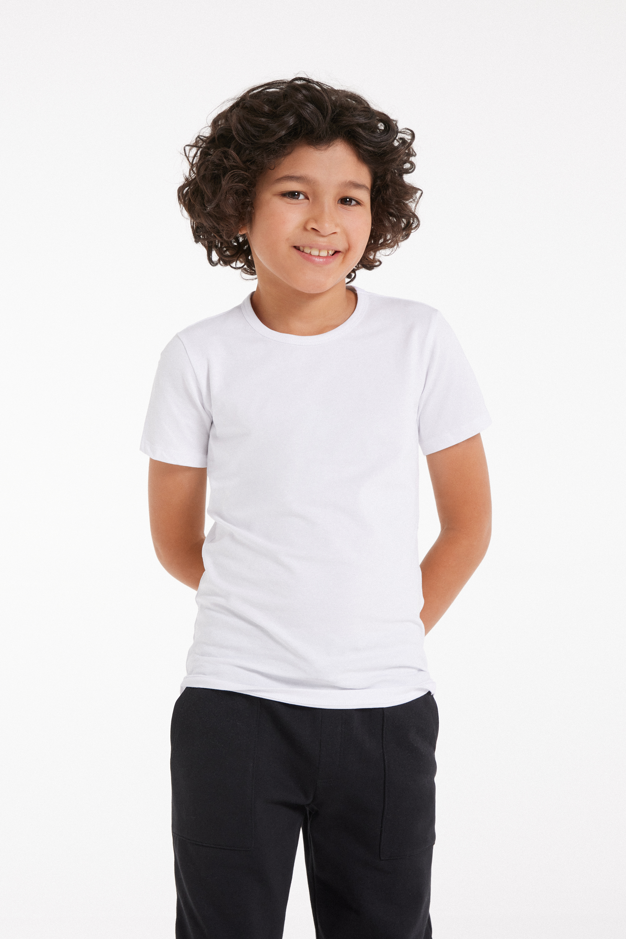 Παιδικό T-Shirt Basic Unisex από Ελαστικό Βαμβακερό Ϋφασμα με Στρογγυλή Λαιμόκοψη
