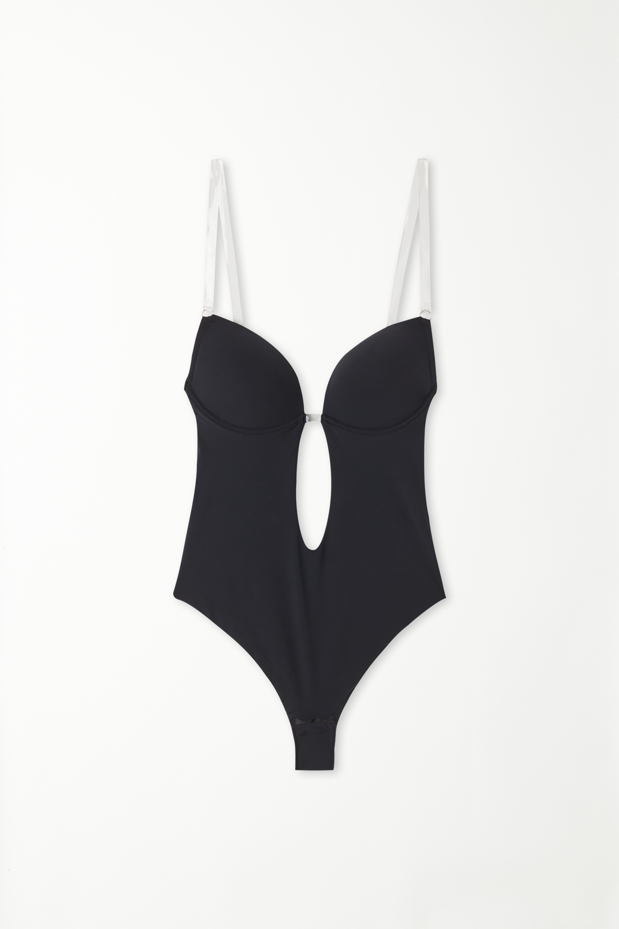 Recycled Microfiber Padded Push-Up Bodysuit with Silicone Straps
