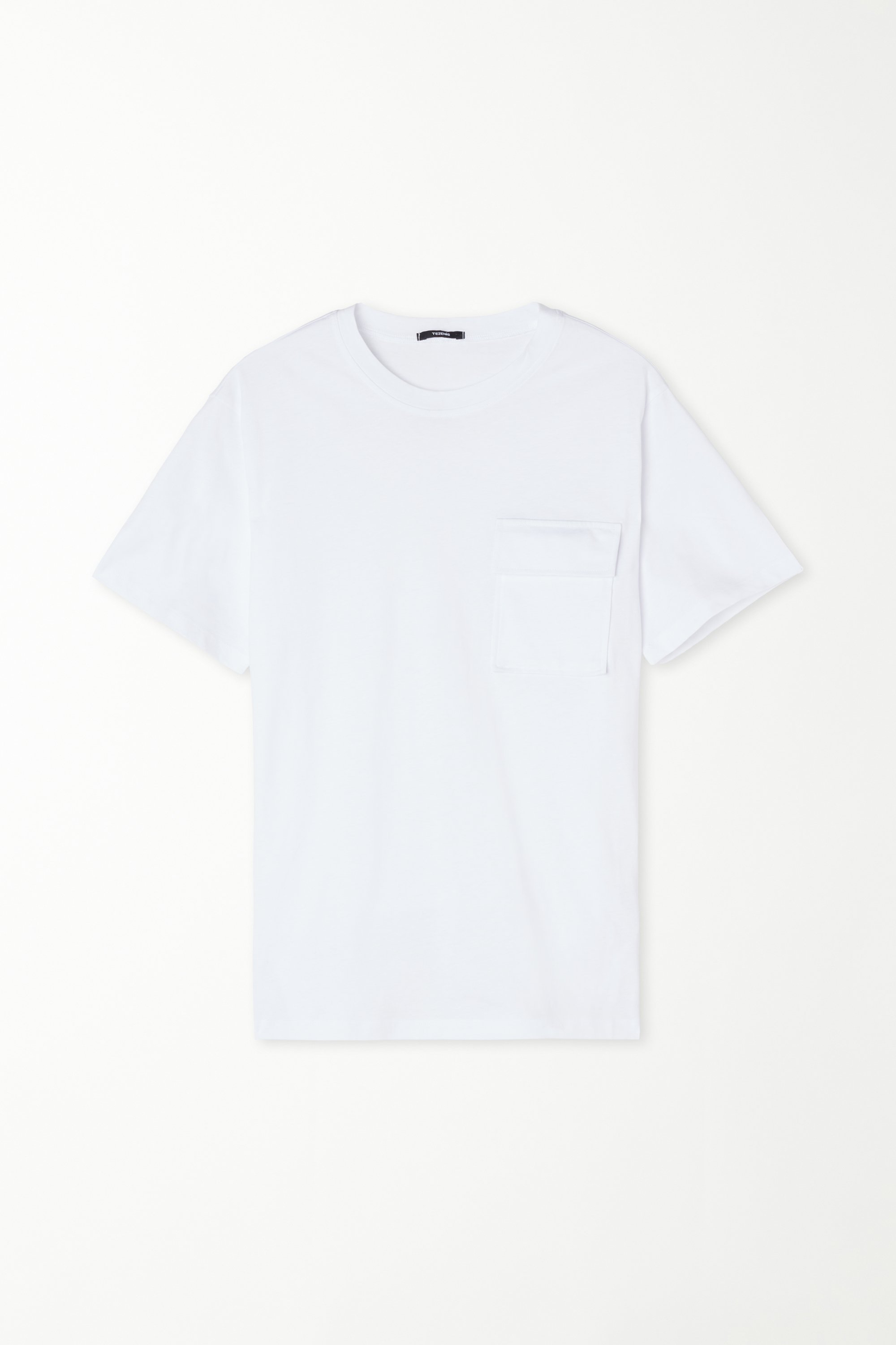 T-Shirt Girocollo in Cotone con Taschino