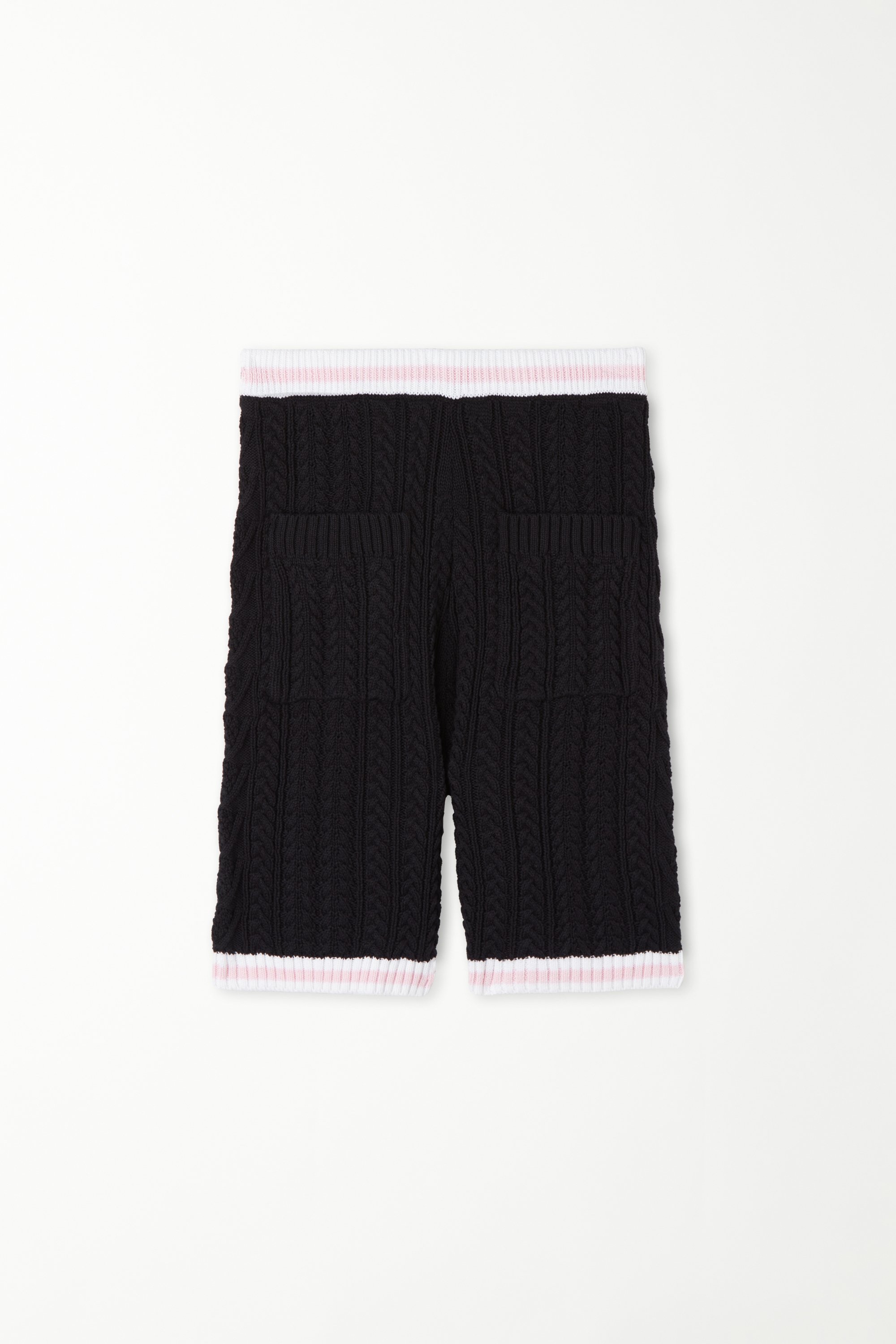 Full-Fashioned Open Knit Fabric Shorts with Pockets