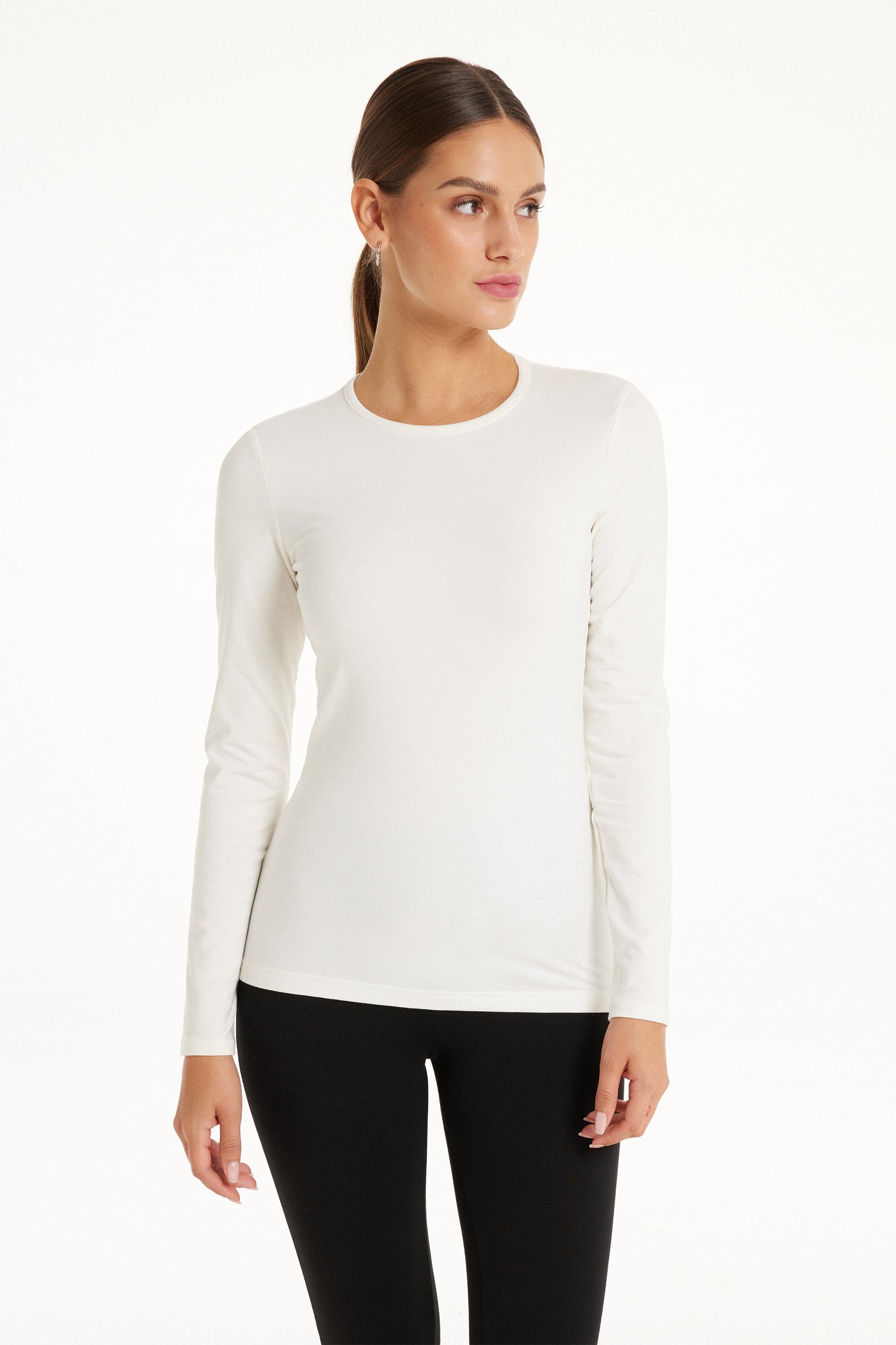 Thermal Modal and Cotton Crew-Neck Top