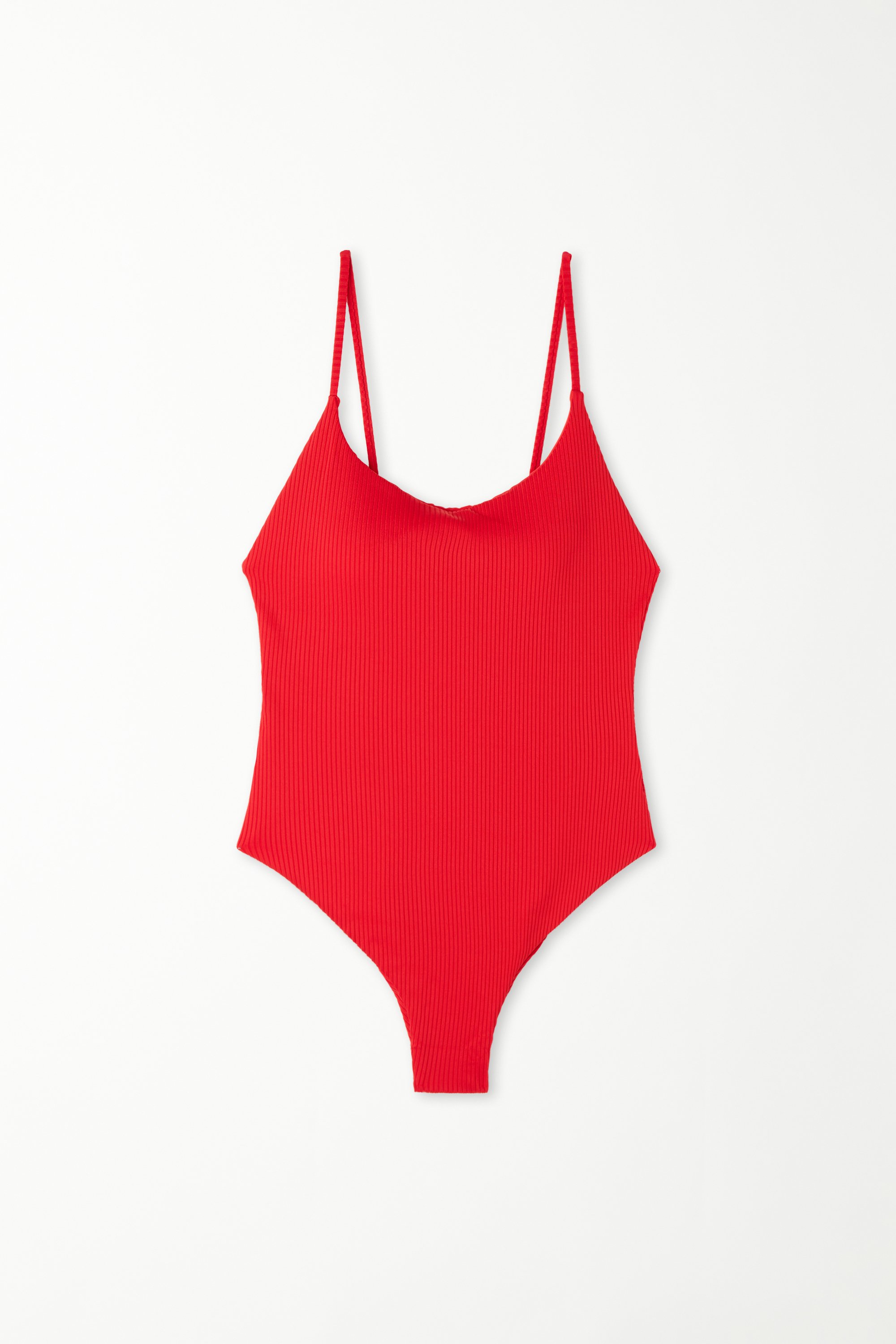 Ribbed Recycled Microfiber Padded One-Piece Swimsuit