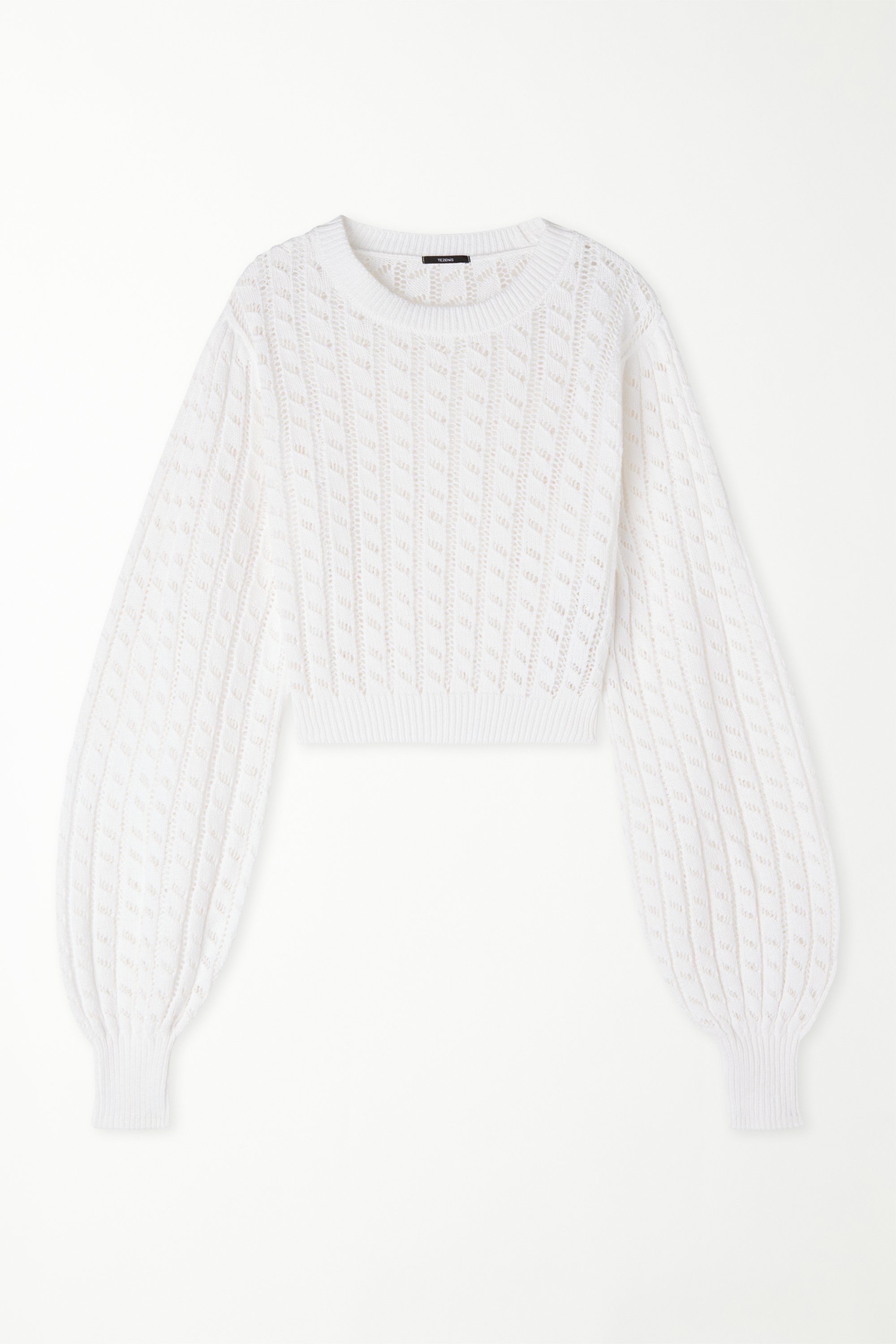 Long Sleeve Cropped Open Knit Sweater