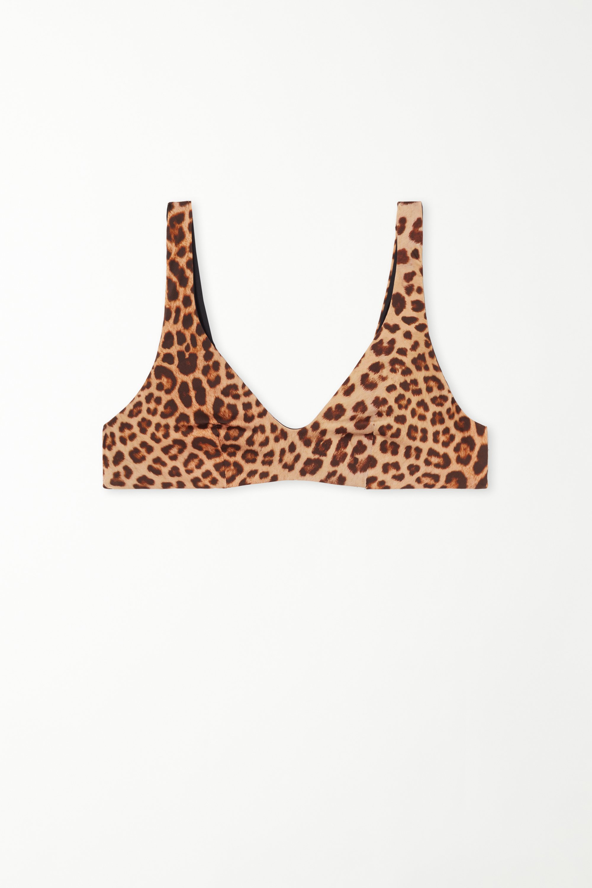 Wild Leopard Low Neck Bikini Bra Top