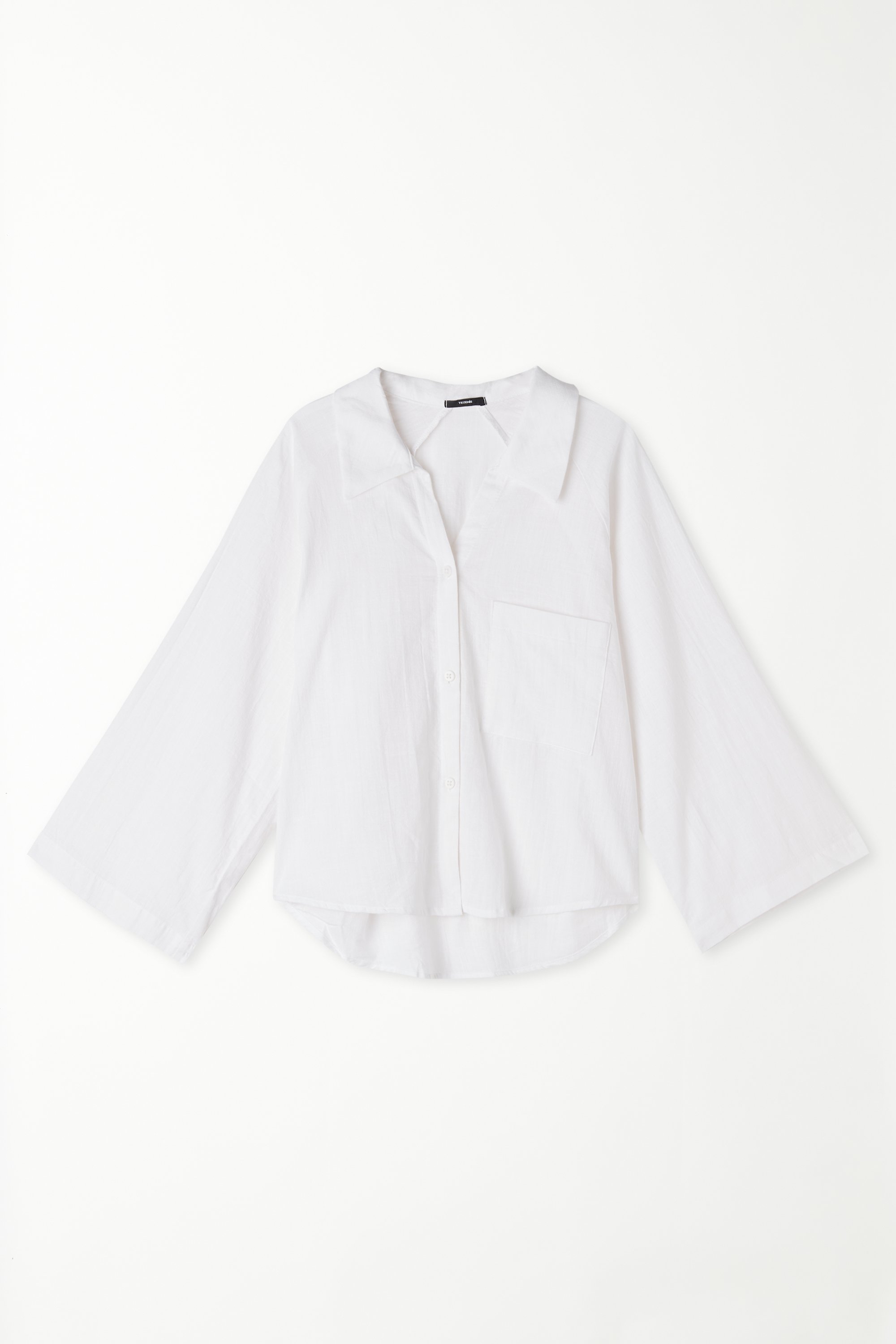 Loose 3/4 Sleeve Cropped Shirt in 100% Super Light Cotton